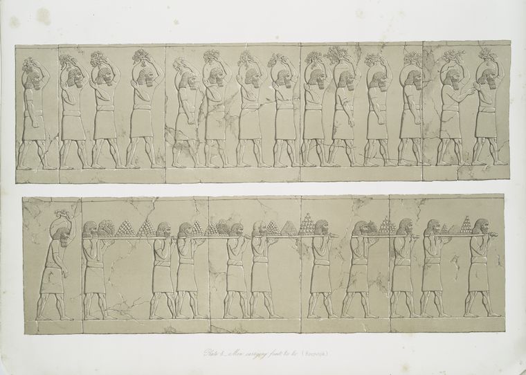 Men carrying fruit, &c.  (Kouyunjik) [Quyunjik].