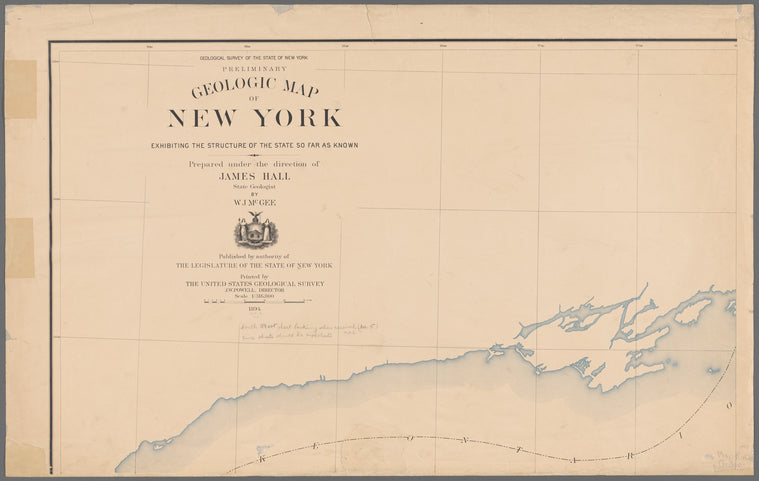 Preliminary geologic map of New York, exhibiting the structure of the state so far as known