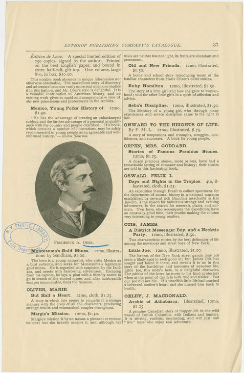 Frederick A. Ober.