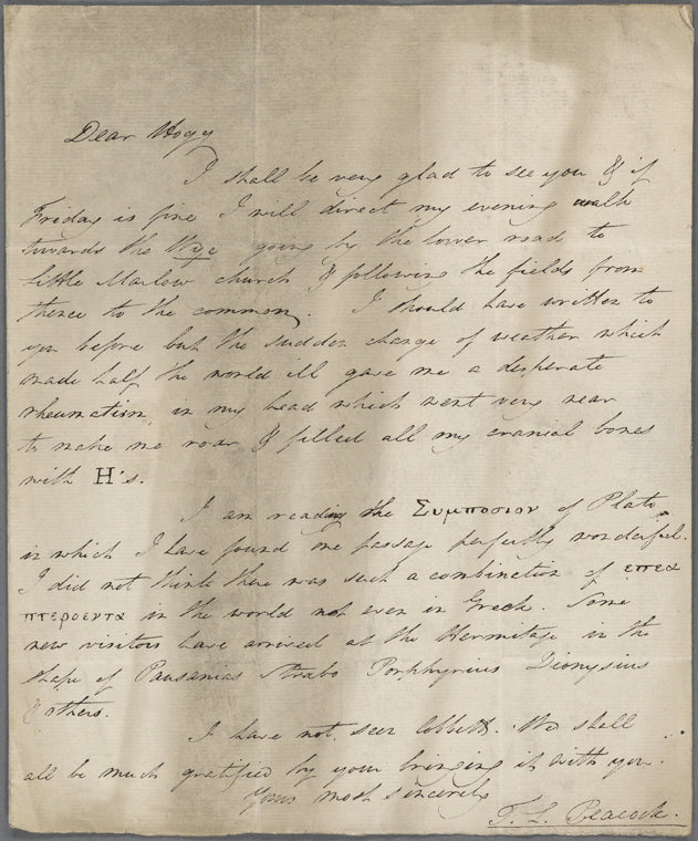 Autograph letter signed to T.J. Hogg, 15 July 1817
