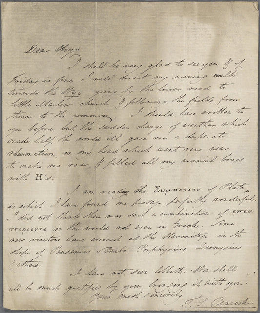 Autograph letter signed to T.J. Hogg, 15 July 1817