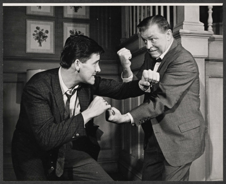 Orson Bean and Lyle Talbot in the stage production Never Too Late
