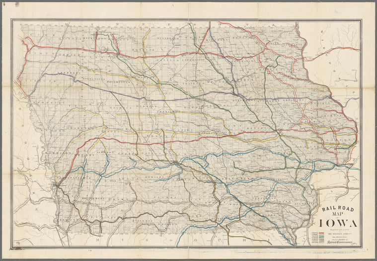 Railroad map of Iowa