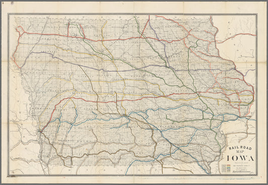 Railroad map of Iowa