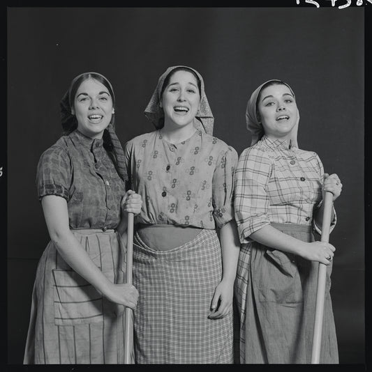 Adele Paige, Helena Grenot, and Christine Andreas in publicity for the stage production Fiddler on the Roof