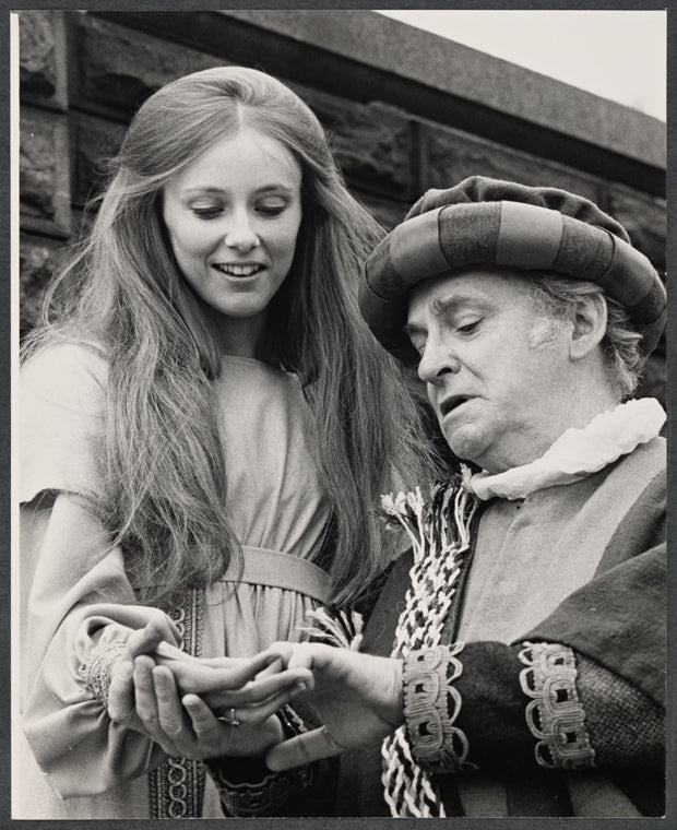 Mary Beth Hurt and Barnard Hughes in publicity photo for the stage production Pericles