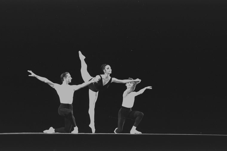 New York City Ballet production of "Agon" with Richard Rapp, Earle Sieveling and Gloria Govrin, choreography by George Balanchine (New York)