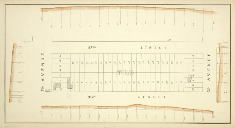 Block No. 673 Map bounded by 87th Street, 6th Avenue, 86th Street, 7th Avenue