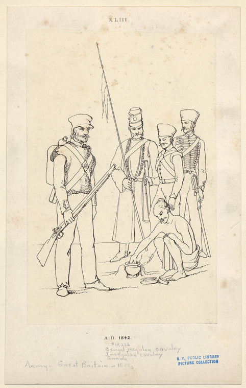 Bengal regular cavalry, irregular cavalry, Goorka