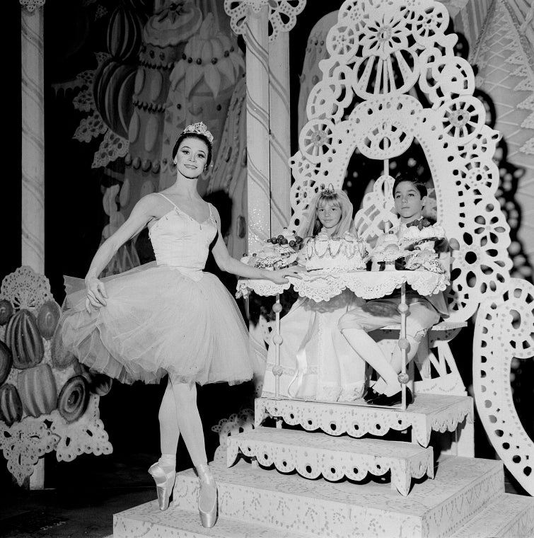 Melissa Hayden with Judith Fugate and Jean Pierre Frohlich, in a New York City Ballet production of "The Nutcracker." (New York)