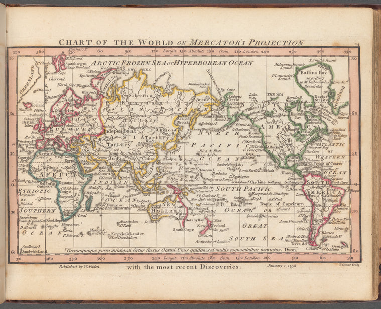 Chart of the world on Mercator's projection