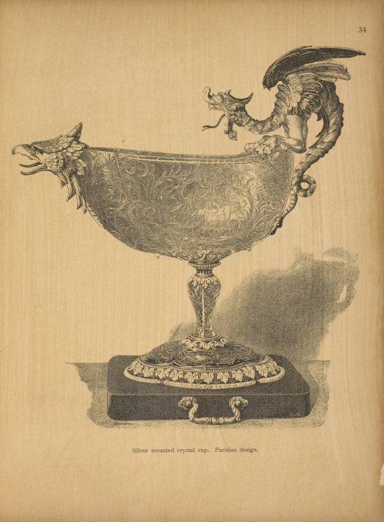 Silver mounted crystal cup. Parisian design.