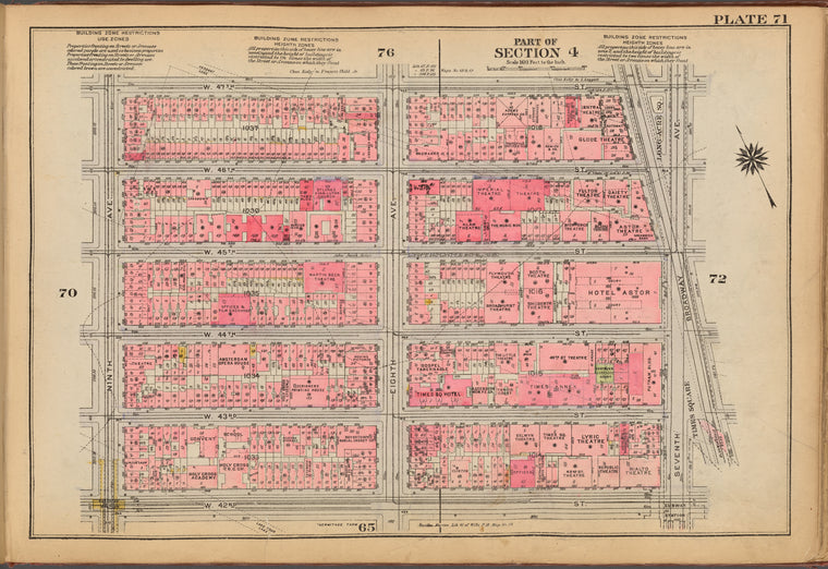 Plate 71: [Bounded by W. 47th Street, Broadway, Seventh Avenue, W. 42nd Street and Ninth Avenue]
