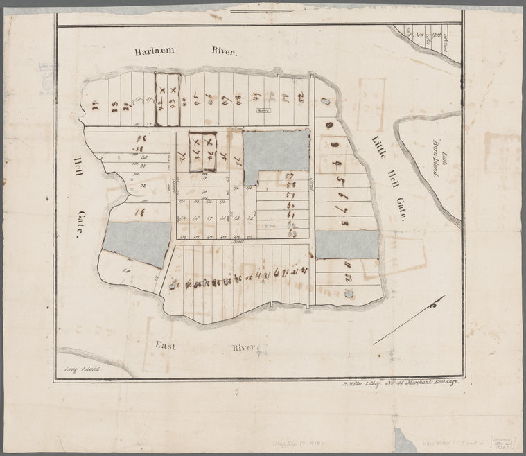 Map of Great Barn Island, New York, showing streets and lots