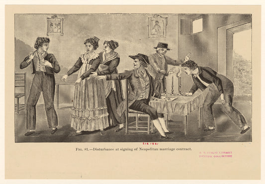 Disturbance at signing of Neapolitan marriage contract.