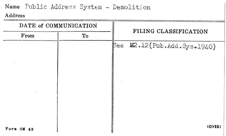 Public Address System - Demolition