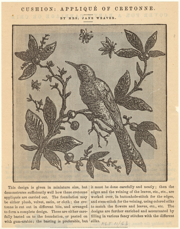 Cushion : Appliqué of cretonne