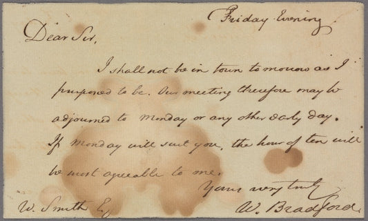 Letter to W[illiam?] Smith