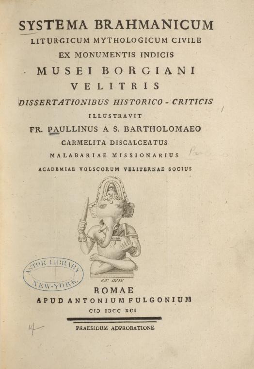 Systema Brahmanicum liturgicum, mythologicum, civile