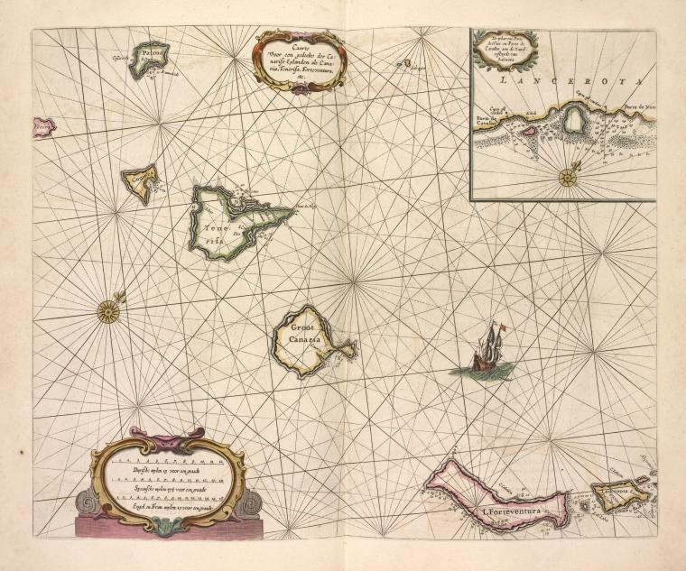 Caarte voor een gedeelte der Canarise Eylanden als Canaria, Tenerifa, Forteventura, etc.