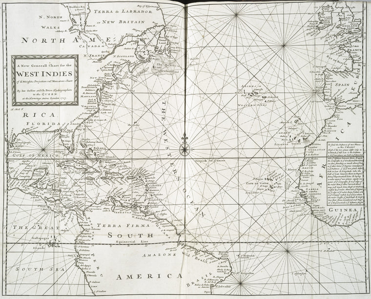 A new generall chart for the West Indies of E. Wright's projection vul. Mercators chart
