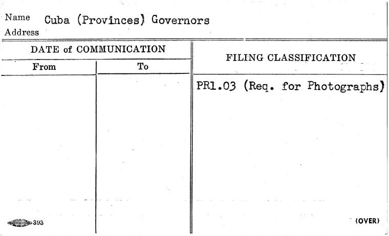 Cuba (Provinces) Governors