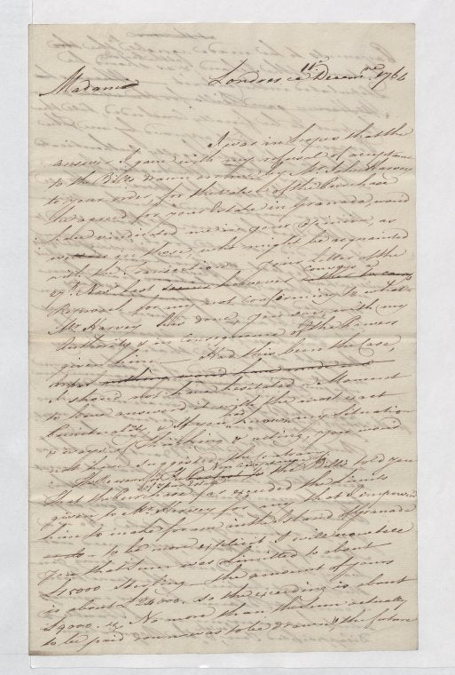 Letter to Mrs. Regis re: Estate