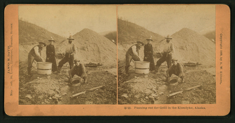 Panning out the gold in the Klondyke [i. e. Klondike], Alaska
