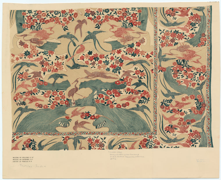 Hand painted cotton hangino, India under Japanese influence, 18th c