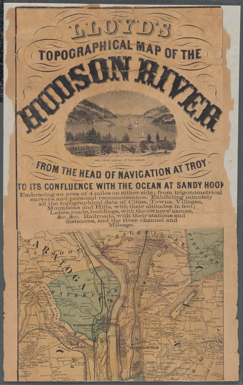 Lloyd's Topographical map of the Hudson River: from the head of navigation at Troy to its confluence with the ocean at Sandy Hook