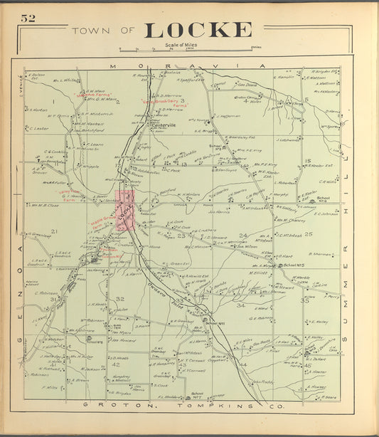 Cayuga County, Left Page [Map of town of Locke]