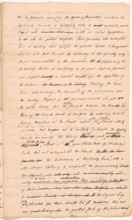 Notes of argument to be suggested in order to procure a Chancellor in the Province of New Jersey