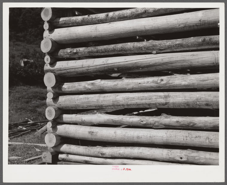 Modern log home under construction near Morehead, Kentucky.