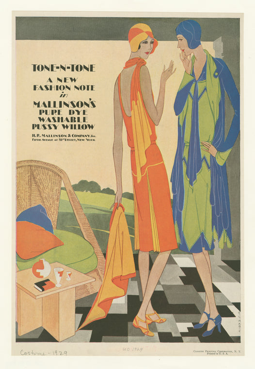 Tone-n-tone : a new fashion note in Mallinson's pure dye washable pussy willow.