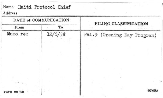 Haiti Protocol Chief
