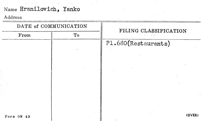 Hranilovich, Yanko