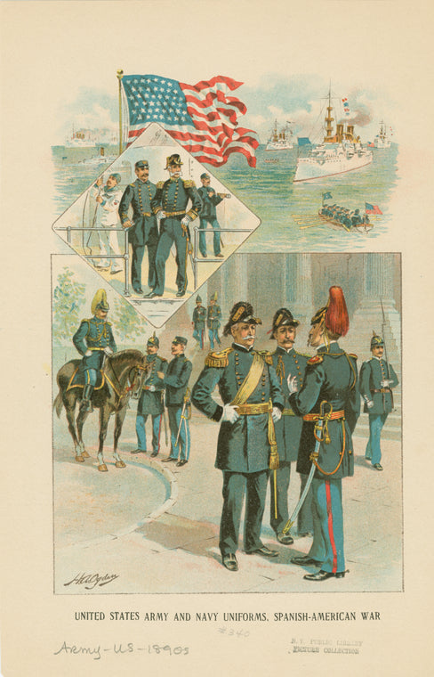 United States Army and Navy uniforms, Spanish-American War.