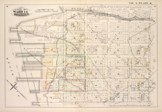 Map bound by Bushwick Inlet, N.14th St., Fifth St., N.6th St., East River; Including Banker St., N.13th St., N.12th St., N.11th St., N.10th St., N.9th St., N.8th St., N.7th St., First St., Second St., Third St., Fourth St.