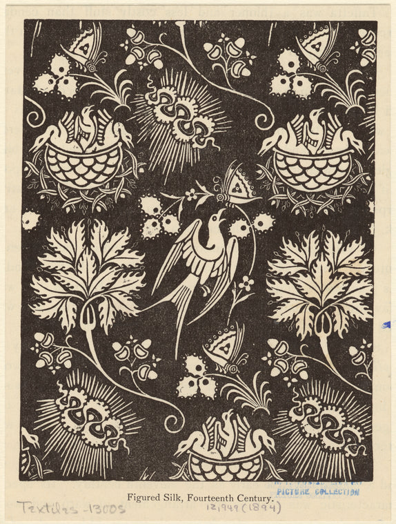 Figured silk, fourteenth century
