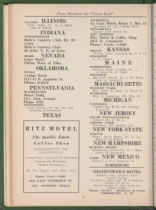 The Negro Travelers' Green Book: 1954: The Guide to Travel & Vacations
