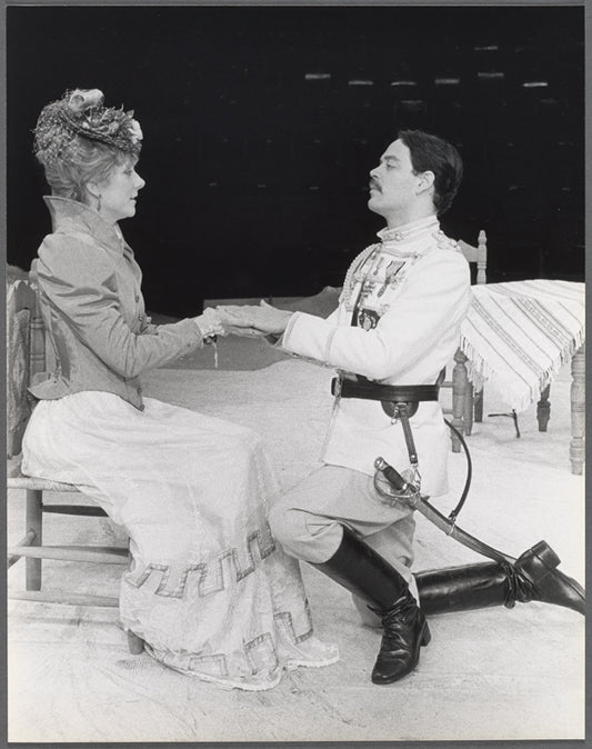 Glenne Headly and Raul Julia in the stage production Arms and the Man: 1-8