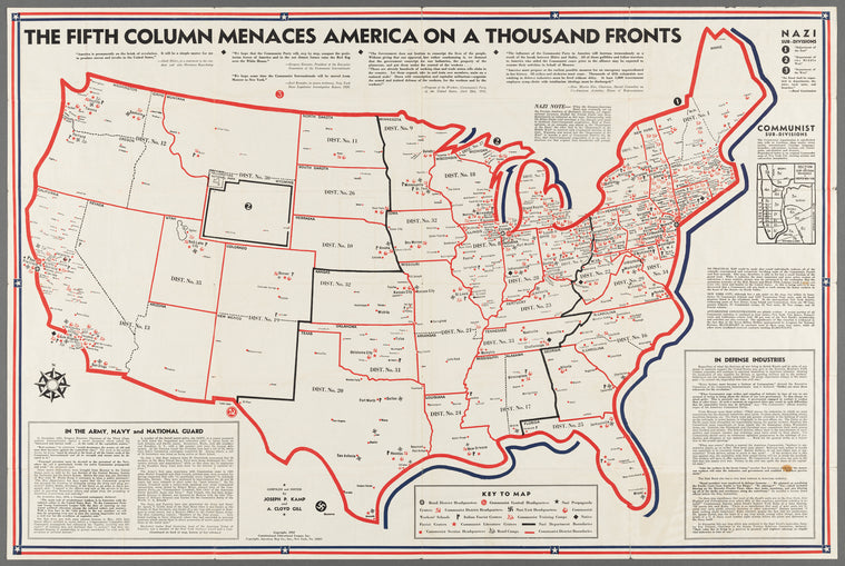 The fifth column menaces America on a thousand fronts : authentic map and directory