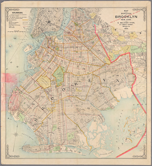 Map of the borough of Brooklyn, New York