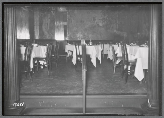 Interior views of Café des Artistes restaurant with murals: 1 W. 67th St. - Central Park West, Manhattan