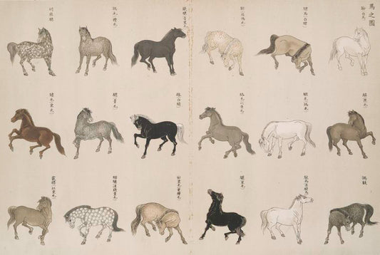 An illustration of horses