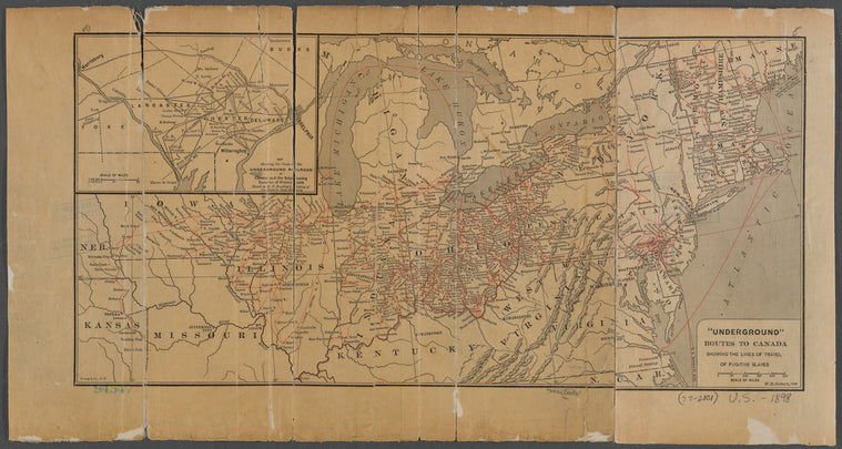 "Underground" routes to Canada: showing the lines of travel of fugitive slaves