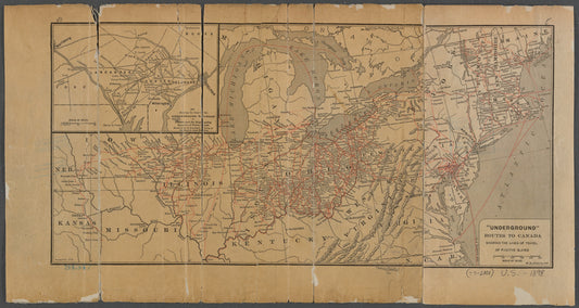 "Underground" routes to Canada: showing the lines of travel of fugitive slaves