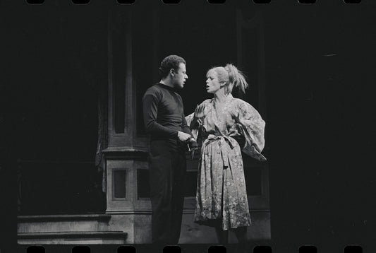 Bob Dishy and Cathryn Damon in the stage production Flora, the Red Menace
