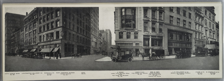 No. 530 Fifth Avenue Bank - A. Roman, Ladies' tailor and Habit maker - L. P. Hollander & Co. - No. 556 M. Knoedler & Co.