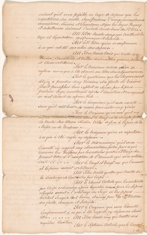 Proces verbal, et declaration du Roy a l'egard du Code Civil de 1667 dated 1679